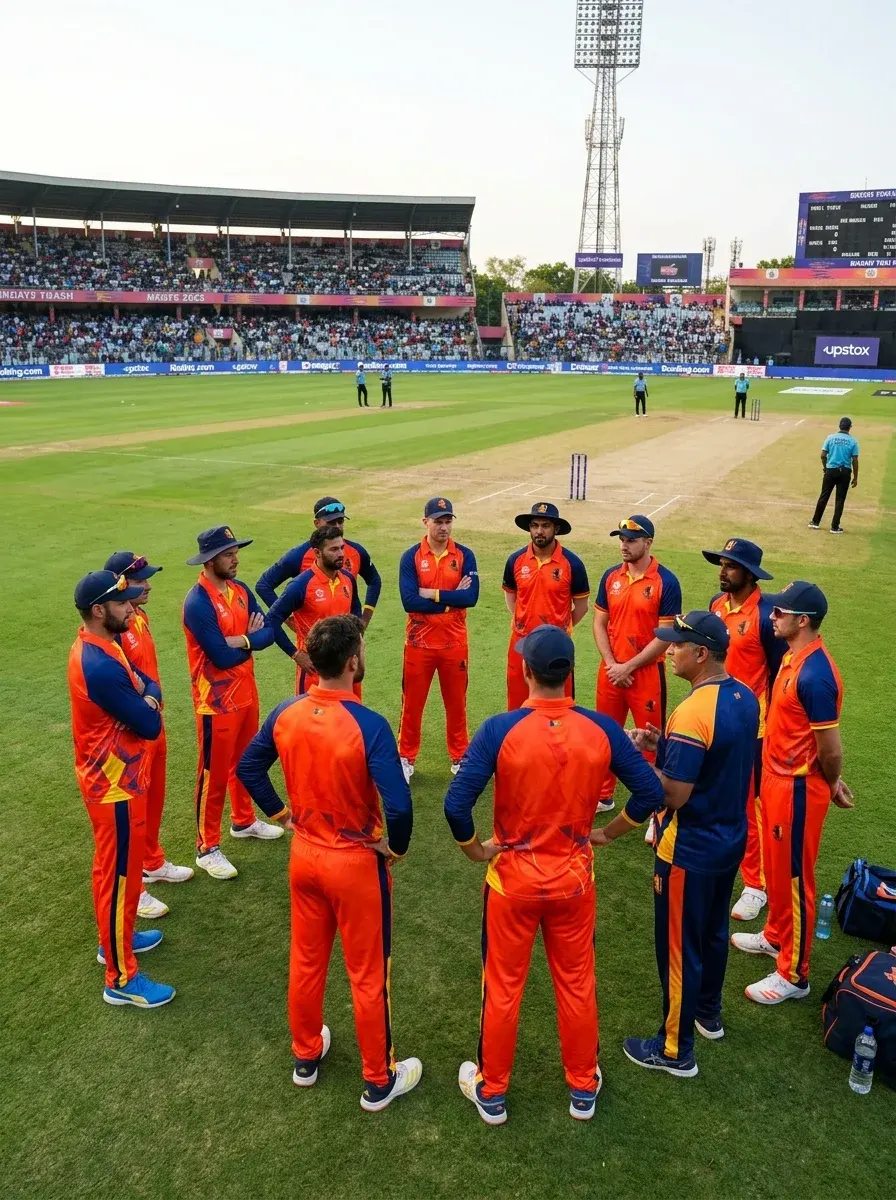 Cricket team in a custom coloured kit